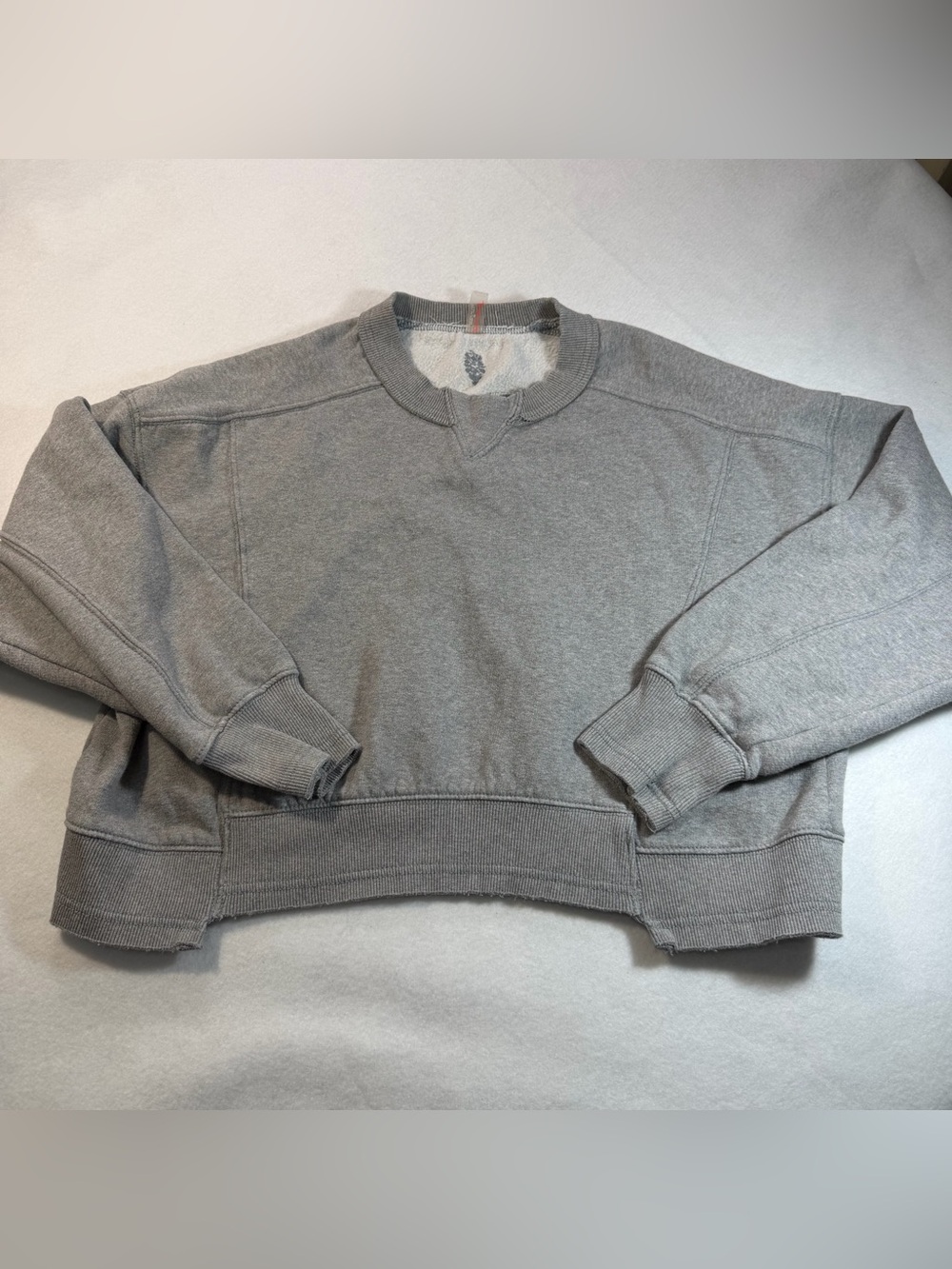 Free People FP Movement Gray Distressed Oversized Sweatshirt XS